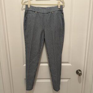 Michael Kors Pant Size Large Women’s Houndstooth Pull On Blue White Pockets